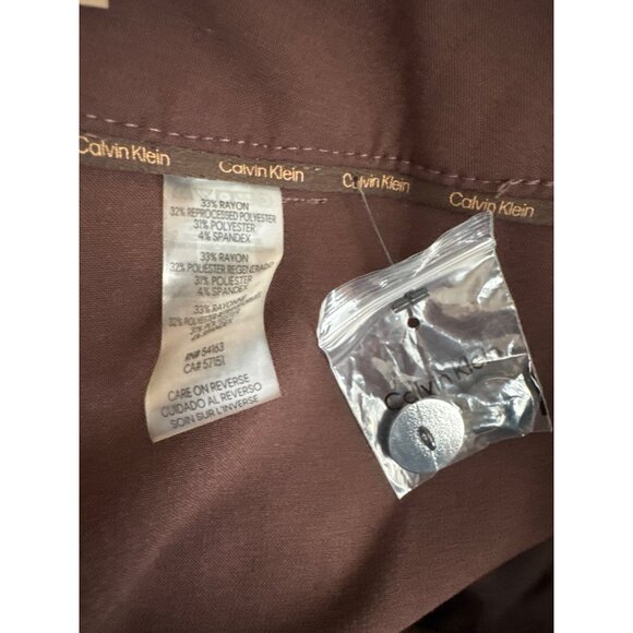 Calvin Klein Womens Modern Fit Trousers Size 24W Brown plus new $99 - Picture 4 of 5